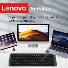 Lenovo 2.4G Wireless Keyboard, Business Office Home Use Slim Wireless Keyboard, Multi-Device Compatible, Classic Color Keyboard - Black - View 3