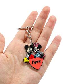 Disney 1pc Cute Cartoon Mickey & Minnie Zinc Alloy Keychain, Fashionable & Delicate Lovely Bow-Tie Mickey Bag Charm, Suitable For Daily Wear Or As A Gift - Multicolor - View 10