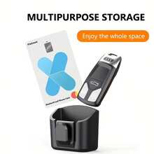 1pc Reusable Adhesive Dashboard Key Storage Box, Non-Slip Dashboard Organizer Box, Car Storage & Organization Accessory, Compact Tidy Box - Car Key Storage Box - View 6
