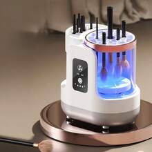 三合一自动化妆刷清洁工具，集化妆刷烘干机和带支架的清洁台于一体。USB供电，适合家庭和美妆沙龙使用。是圣诞节、情人节及其他节日送给女性的完美礼物。 - 彩色 - 查看 9