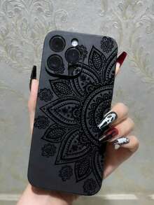 哥特风时尚印花图案TPU材质防摔手机壳，适合作为送给男友/女友的礼物，兼容苹果XS/XS Max/XR/11/12/13/14/14 Plus/15/15 Plus/16/16 Plus/17/7/8 Plus等型号 - 黑色 - 查看 1