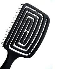 1pc Anti- Hair Brush - Made Of ABS Plastic Handle With Hollow Design To Promote Scalp Massage, An Anti-Static Styling Tool Suitable For Regular Hair - Multicolor - View 3