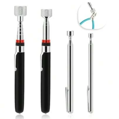 4 Pack Telescopic Magnet Retrieval Tool | Extendable Stick Screw Pickup - 680.39g, 1.36KG, 4.54KG, 6.8KG | No Electricity Required