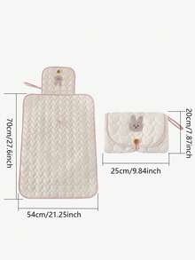 1 tấm lót thay tã cho bé chống thấm nước và mềm mại, tiện lợi cho việc thay tã ngoài trời và nôi em bé. - con thỏ - Xem 3