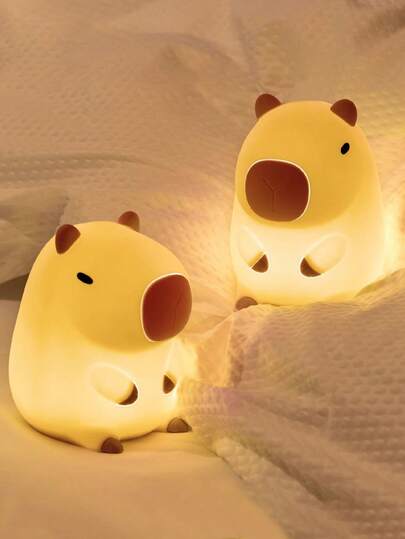 1pc Cute Capybara Silicone Night Light, Warm Glow Bedside Lamp For Bedroom, Dorm, Suitable For Boys And Girls, Gift For Family, Lover, Friends