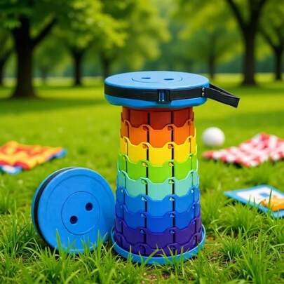 1pc Foldable Stool, Multi-Color Portable Outdoor Camping Bench Beach Picnic Travel DIY, Ultra-Lightweight Collapsible Space-Saving Seat Anytime Anywhere