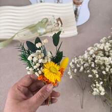 50/100支仿真迷你白色满天星 - 精致耐用，易于DIY，适用于婚礼、家居和办公室装饰、派对和花园 - 可制作桌面波西米亚风花环，无羽毛，无需用电，适合圣诞节、感恩节和万圣节 - 白色 - 查看 4