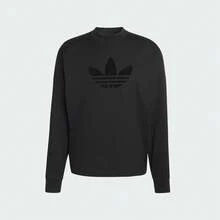 Adidas Originals 男士 P ESS 长袖 T 恤 针织无领 TKD6575 - 黑色 - 查看 2