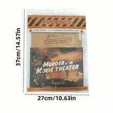 Unsolved Mystery Game 6 - | Movie Case - Detective Clues/Evidence - Crack The Case - Date Night And Party, 29 Pieces Of Evidence - You Will Find Newspaper Articles And Crime Scene Investigation Photos In The Case Files. Play As A Detective, Play Tricks, Analyze Crime Scenes, Paper Clues, Detailed Storytelling - Orange - View 2