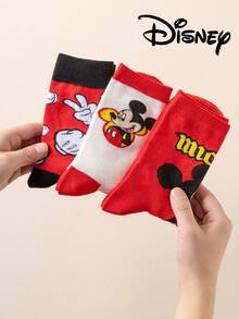 Disney 3双装正品男士袜子，绣有可爱的米奇一家卡通人物图案，中筒袜，趣味十足，适合各种场合，高品质礼品袜 - 彩色 - 查看 9
