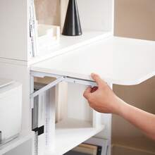 SoBuy Home Office Desk With 5 Compartments, Foldable, Computer Desk Workstation, White, 64 Cm W X 58 Cm D X 145 Cm H - White, 64x58x145cm - View 12