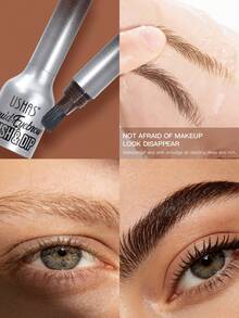 USHAS眉胶，防水，定型，持久，内置眉刷，防晕染，棕色和浅棕色，适合所有肤质 - #02 - 查看 4