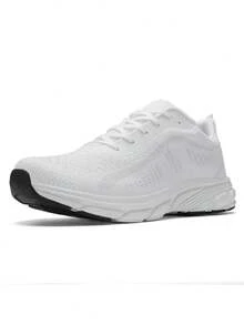 Giày thể thao nam dệt kim, giày chạy bộ nhẹ và thoáng khí. - trắng - Xem 3