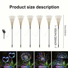 6/12-Pack Outdoor Solar LED Fireworks Lights - Multiple Colors Available, IP65 Protection Rating, 8 Lighting Modes, Suitable For Outdoor Christmas And Valentine's Day Decorations For Villas, Parties, Weddings, Lawns, Etc. | Outdoor Lighting - 彩色 - 查看 4