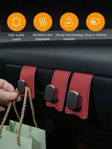 Car Glove Box Hook – Nappa Leather & Zinc Alloy, Holds Wallets, Handbags & Umbrellas, No-Drill Installation, Universal For Passenger Side Multi-Use Storage Organizer,Automotive Interior Accessories - Glove Box Hooks - View 3