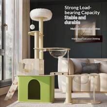 Stable Cat Tree, Suitable For Multiple Cats, 360° Transparent Capsule With Cat Toys, A Cat Tree That Combines Rest And Play For Cats. - Multicolor - View 4