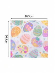 20pcs/Set Multi-Style Easter Napkins With Cute Egg & Rabbit Prints Smooth Texture Ideal For Easter Parties & Events - Multicolor - View 15