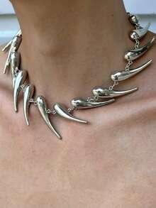 1 chiếc vòng cổ đầu lâu quạ Gothic, vòng cổ phù thủy ngoại giáo bộ xương độc ác, phù hợp cho cả nam và nữ, đeo hàng ngày, dự tiệc, tụ tập - mặt dây chuyền - Xem 8