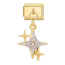 Pulseira modular com pingente interligável, decorada com elementos de coração, laço, lua e flor. Ideal como presente para amigos/casais, perfeita para Natal, Ano Novo, Halloween e Dia dos Namorados. Design encantador, joia em aço inoxidável, produto local, prático e moderno. Essencial para o Natal e o Halloween. Tons outonais, estilo natalino. - M291408 M291580 M292448 - Ver 18