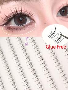 120pcs C-Curl Flaming Shaped Bottom Lashes, Soft & Natural Look False Eyelashes, Glue-Free Design, Cute Cartoon Segmented Fake Lashes, Suitable For Beginners - C - View 8