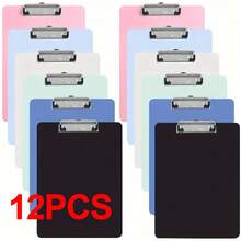 12pcs Multifunctional A4 Writing Boards, Durable Office Clipboards Document Folders, Suitable For Use In Offices Homes Schools - Multicolor - View 1