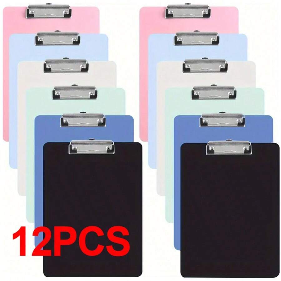 12pcs Multifunctional A4 Writing Boards, Durable Office Clipboards Document Folders, Suitable For Use In Offices Homes Schools - Multicolor - View 1