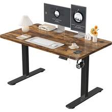 Gunji Electric Standing Desk Height Adjustable Desk Sit Stand Desk With Memory Smart Pannel And Backpack Hook For Home Office - Rỉ Nâu - Xem 10