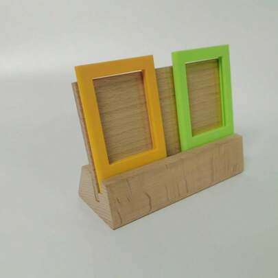 1个木质支架：优雅的桌面日历架和明信片收纳架，时尚的桌面装饰，完美的办公礼品