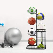 GDAE10 Estantería para almacenar balones de baloncesto - Negro-61092248 - Ver 10