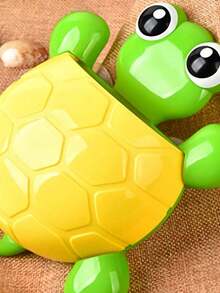 Adorable Turtle Wall Organizer With Strong Suction Cups Cute Cartoon Toothbrush Holder & Bathroom Storage Rack For Multi-Use PP Container For Toothpaste, Pens, Makeup Brushes Space-Saving Travel Organizer, Decor Storage,Cute Animal Shaped Blue Turtle Toothbrush Holder Wall Mounted Bathroom Toothpaste Storage Rack, Bathroom Accessories, Room Decor - Multicolor - View 3