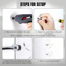 1 Set Wooden Sword & Samurai Sword Display Stand, Wall-Mounted Samurai Sword Holder Organizer, Black/White/Transparent Color, Space-Saving - Multicolor - View 9