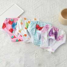 4 piezas de pantalones fisiológicos lavables con estampado lindo de mascotas - Multicolor - Ver 7
