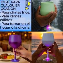 Vaso/Copa con Luz, FAB-17, Copa 2 en 1, Vaso para fiestas, Para Vino/Coctel/Jugo/Champán, De acero inoxidable, prismático armable con luz, Copa, Copa con luces de colores, Copa con luz para reuniones, Vaso de acero inoxidable, Vaso para vino, capacidad 14 Oz/410 ml. - Verde - Ver 3