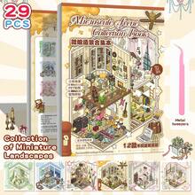 12pcs Modern Architectural DIY House Stickers, Landscape Stickers, Scene Stickers (Includes 12 Scene Cards + 12 Elements + 3 Effect Sheets), 3D Miniature House Diorama Stickers, DIY Scrapbooking Stickers, Handbook Stickers, Christmas, Halloween, Thanksgiving Party Gifts, Multiple Sizes Available - Multicolor - View 2