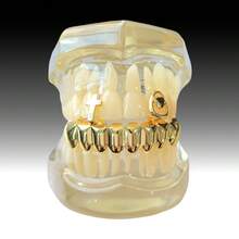 1 Set Glossy Hollow Heart & Cross Tooth Grillz, Unisex Daily Wear Tooth Jewelry Accessories