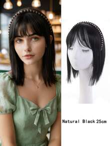 Hairband With Choppy Bangs, One-Piece Hair Extension For Women, Covering Gray Hair, Adding Volume, And Straight Bangs. - Multicolor - View 13
