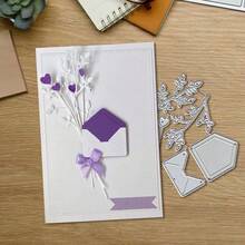 Creative Envelope Cutting Dies, DIY Scrapbooking Album And Embossing Stencil, Greeting Card Making Tool, Card Paper Cutting Crafts ,Gift Card Making Template Die Cuts. - Silver - View 3