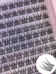 168 Pcs C Curl Cluster Lashes Wispy Individual Lashes Natural Look Lashes Fluffy Cluster Lashes DIY Eyelash Extension With Tweezers And Bond&Seal Easy Apply Eyelashes Wispy Reusable Cluster Lashes DIY At Home Natural Look 14 Rows Packed Mixed Length Lash Soft False Eyelashes Individual DIY Eyelash Extension At Home - Black - View 6