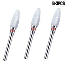 3pcs Ceramic Nail Polish Remover Drill Bits, Replacement Grinding Heads For Manicure & Pedicure - Multicolor - View 10