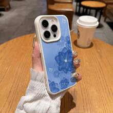 Blue TPU phone case with floral and butterfly pattern and lychee design, suitable for  17/16/16 Pro/16 e/16 Pro Max/16 Plus/15/15 Plus/15 Pro/15 Pro Max, 14/14 Plus/14 Pro/14 Pro Max, 13/13 Pro/13 Pro Max, 12/12 Pro/12 Pro Max, 11/11 Pro/11 Pro Max, 7/8 Plus, XR/Xs/Xs Max. Beige large-hole shockproof soft case. - Colores mixtos 1 - Ver 9