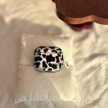 Fashion Classic Animal Element Black Cow Pattern Transparent Effect Glossy Surface Earphones Protective Cover Case For AirPods 1 2 3 4 Pro Pro2 Pro3