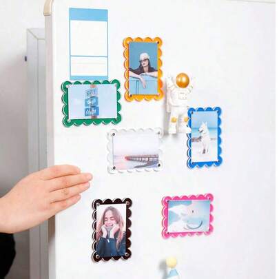 1/3 stuks acryl koelkastmagneten, kleurrijke transparante mini magnetische fotolijstjes, creatief lichtgewicht bloemenontwerp - koelkastmagneten, voor kantoor, thuis, whiteboard, kast, koelkast fotodecoratie, geschikt voor verjaardagsfeestdecoratie