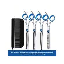 1把6.69英寸弯头宠物美容剪刀，圆头，适用于修剪犬猫面部和爪子毛发，左右手通用 - 彩色 - 查看 18