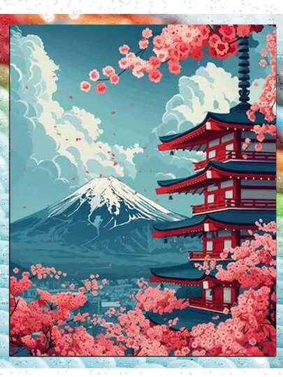 Famous Landscape Diamond Art Kits For Adults Beginners,Full Round Drill DIY Diamond Painting Kits,Paint By Diamonds Dot Gem Art Crystal Easy,Home Wall Decor