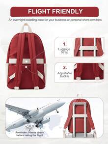 Zaino unisex leggero e durevole da 15-17 pollici, con tasche multiple, adatto per lavoro, viaggio, affari, studenti universitari, impermeabile, con grande capacità per laptop da 15,6 pollici, zaino da escursionismo per esterni - Rosso e Bianco - Visualizzare 5