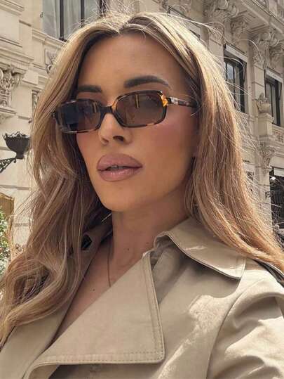 1 Pair Square Fashionable Small Frame Glasses, Women's, Delicate And Elegant, Suitable For Summer, Beach, Outdoor Activities And Travel