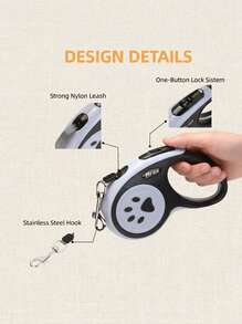 PETSIN 1pc 3 Meters/5m Pet Retractable Adjustable Leash, Suitable For Walking Medium & Small Dogs - Multicolor - View 5