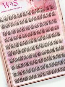 120片免胶自然垂坠三合一恶魔鱼尾分节假睫毛，仿C型卷翘单根假睫毛，大容量，适合初学者 - C - 查看 3