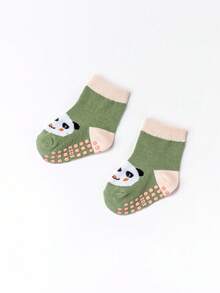 6双卡通动物头像婴儿/幼儿防滑船袜，带防滑点 - 彩色 - 查看 6