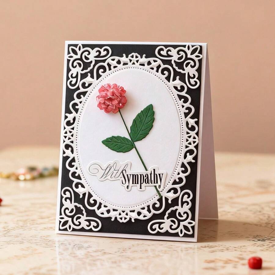 创意花朵切割模具，DIY剪贴簿相册和压花模板，贺卡制作工具，卡片纸切割工艺品，礼品卡制作模板模切。 - 銀色 - 查看 1